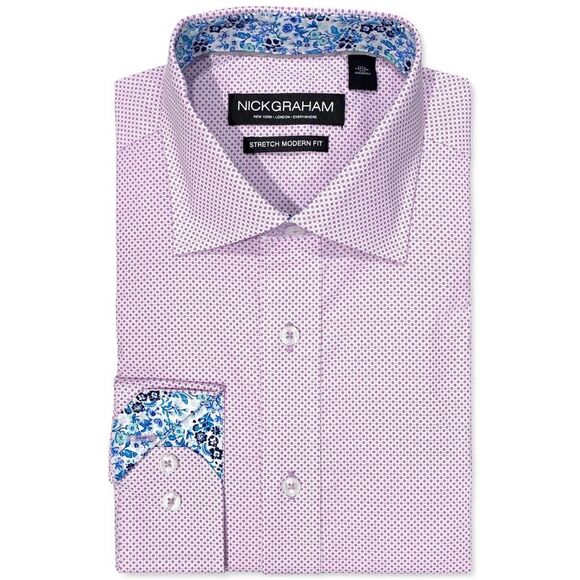 Nick Graham Mens Polka Dot Button Down Dress Shirt, Multicoloured, NWT - Picture 1 of 1